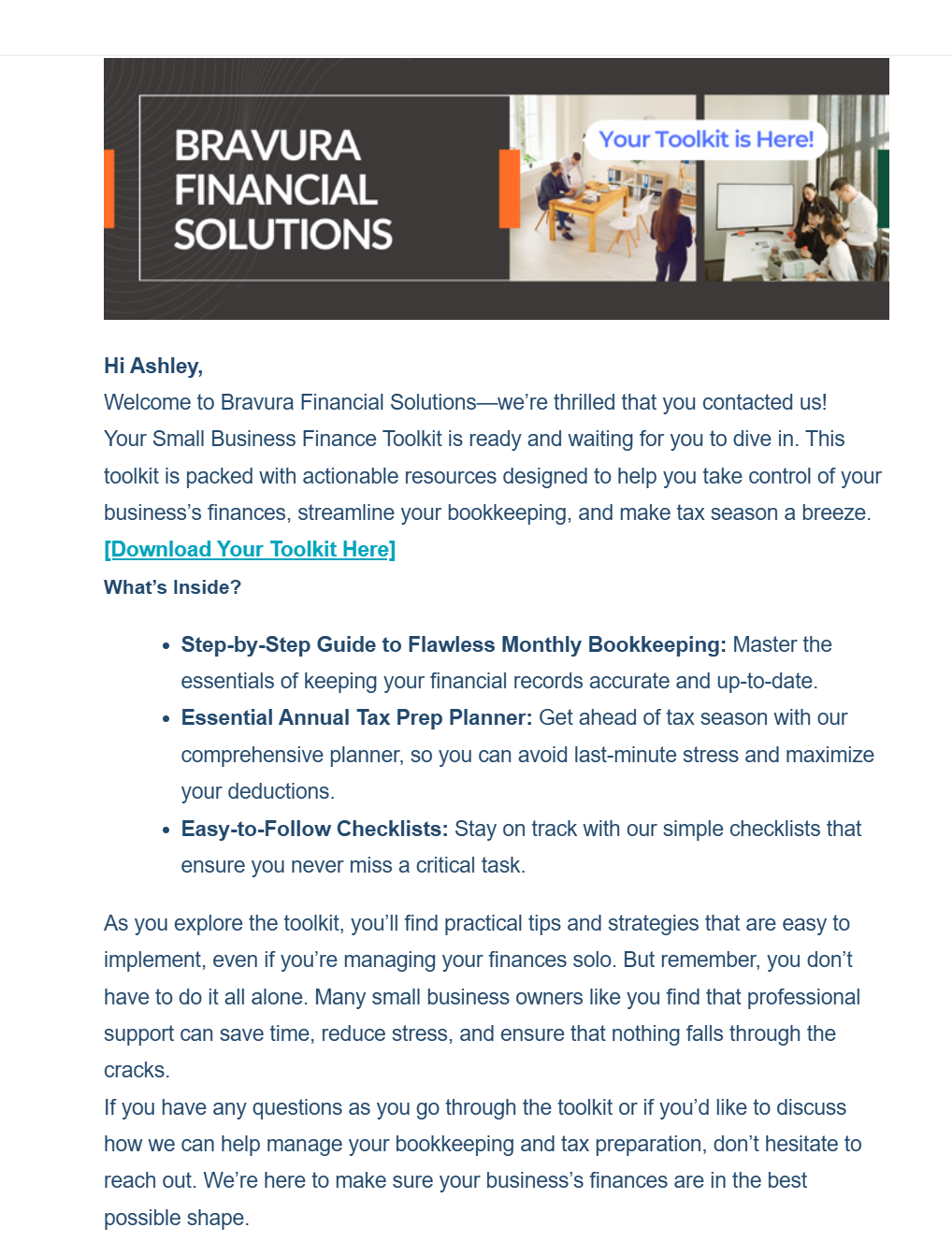 email marketing example